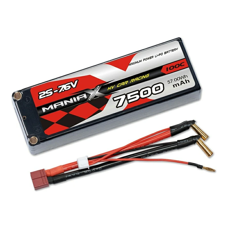 Bateria de cotxe de carreres HV Lipo 2S-7.6V 7500mAh 100C Hardcase